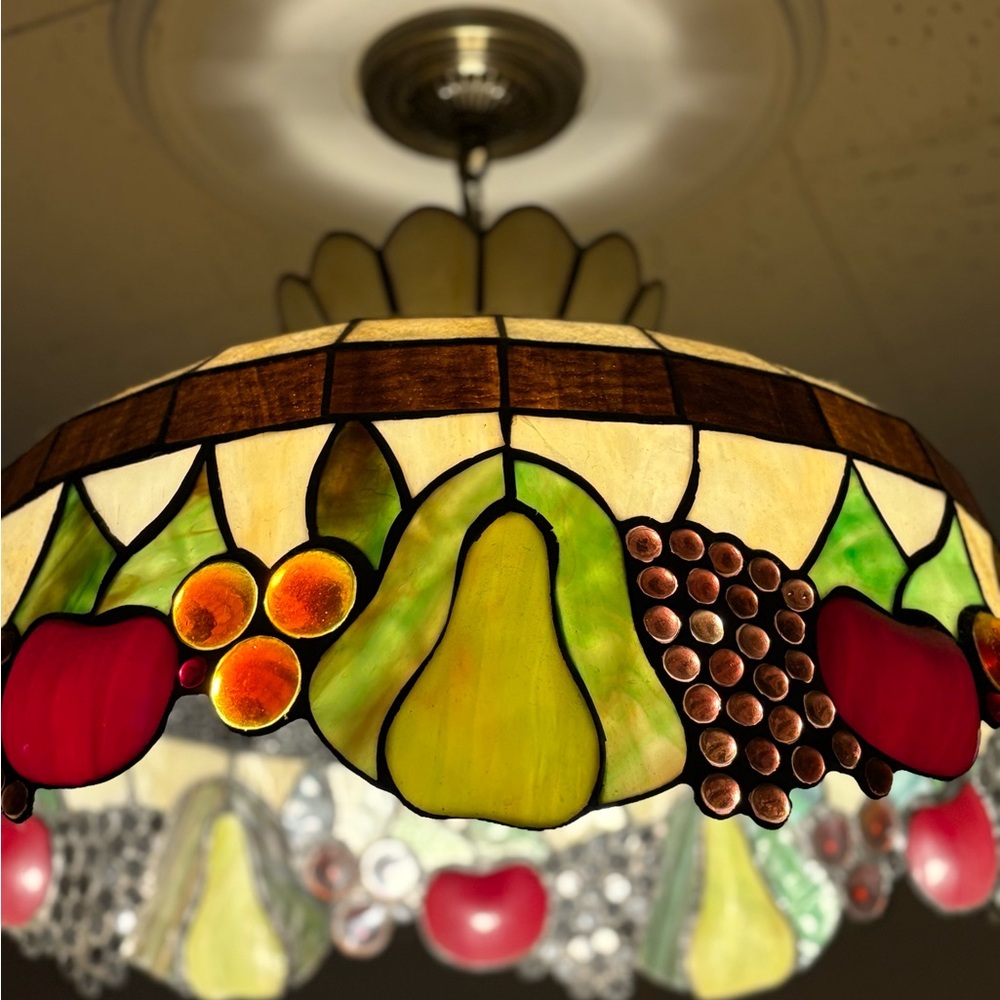 Tiffany Stained Glass Fruit Pendant Light - Picture 2 of 5